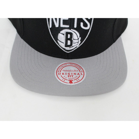 Mitchell & Ness Brooklyn Nets Black/ Gray Adjustable Snapback Hat Cap NWT - Picture 7 of 8